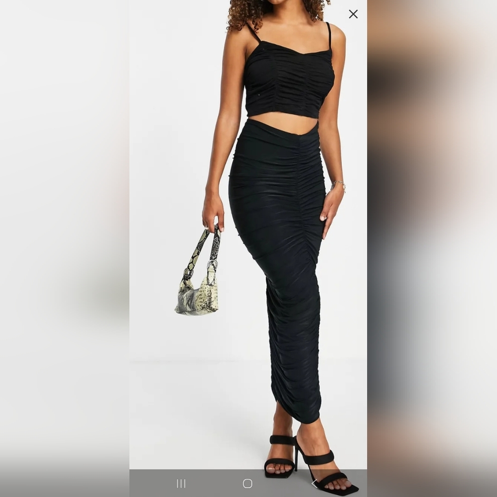 Club L London Black Ruched Skirt
